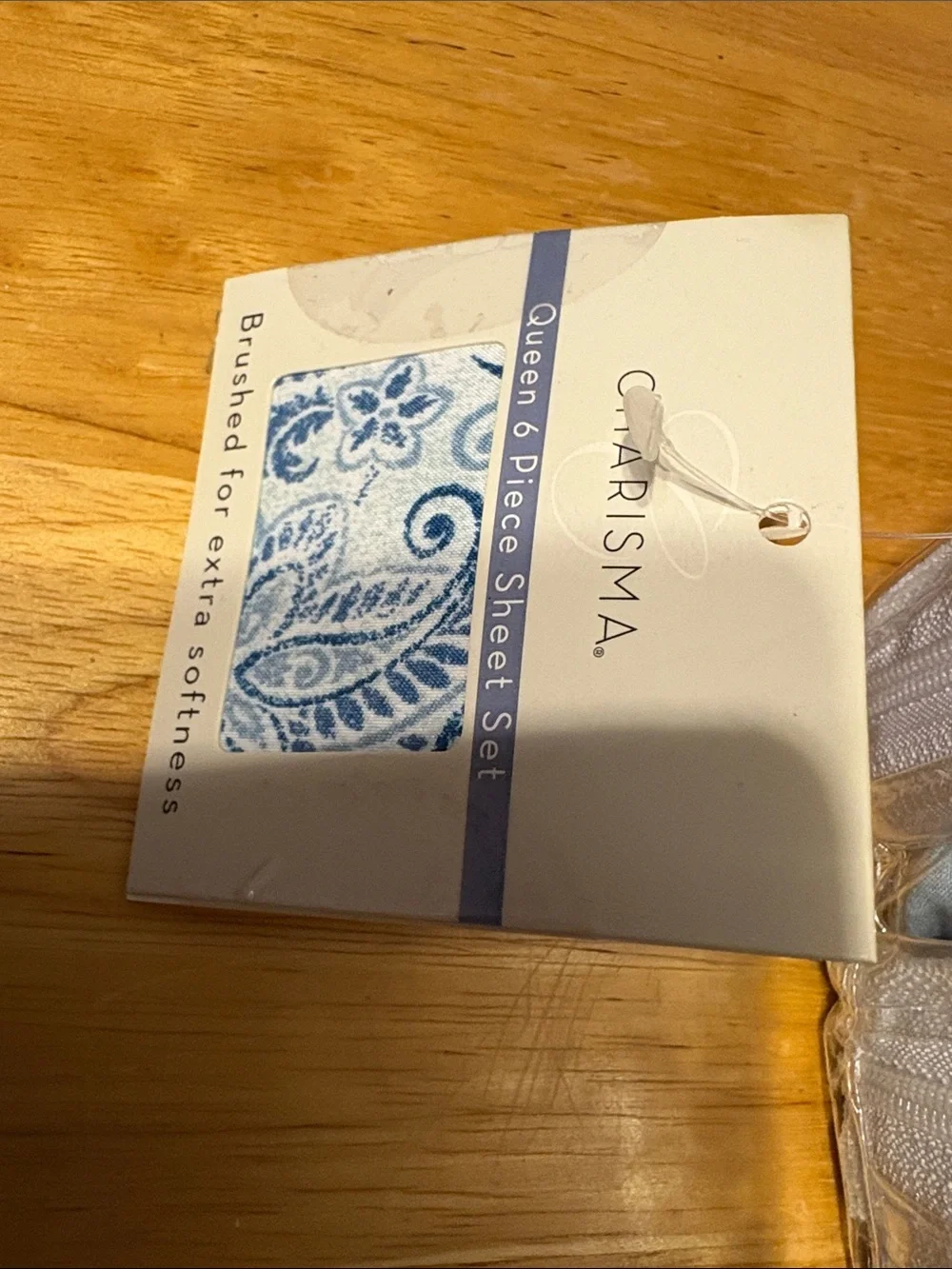 Charisma Queen Paisley Sheet Set in Blue and White